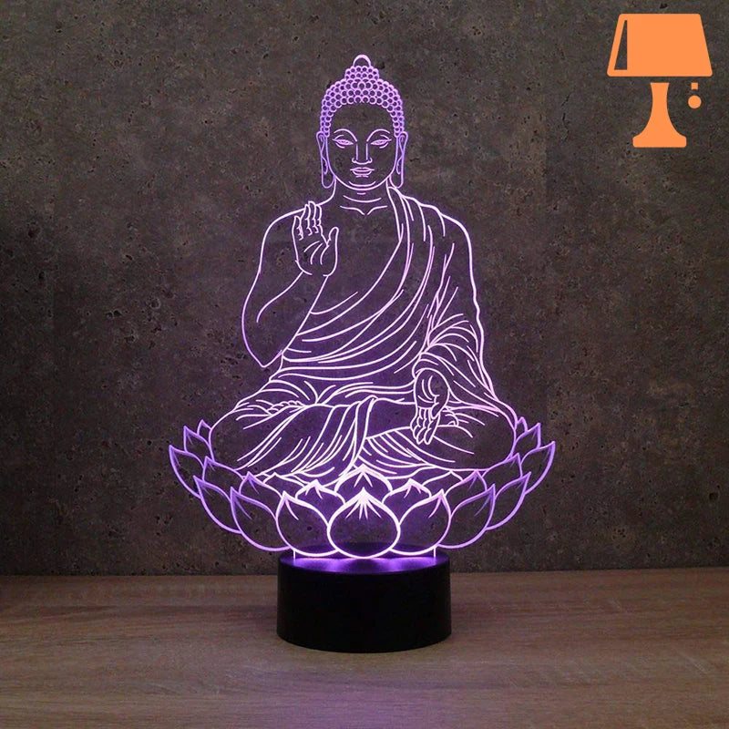 lampe de chevet bouddha fleur