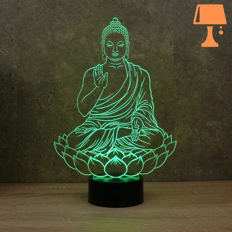 lampe de chevet bouddha lotus