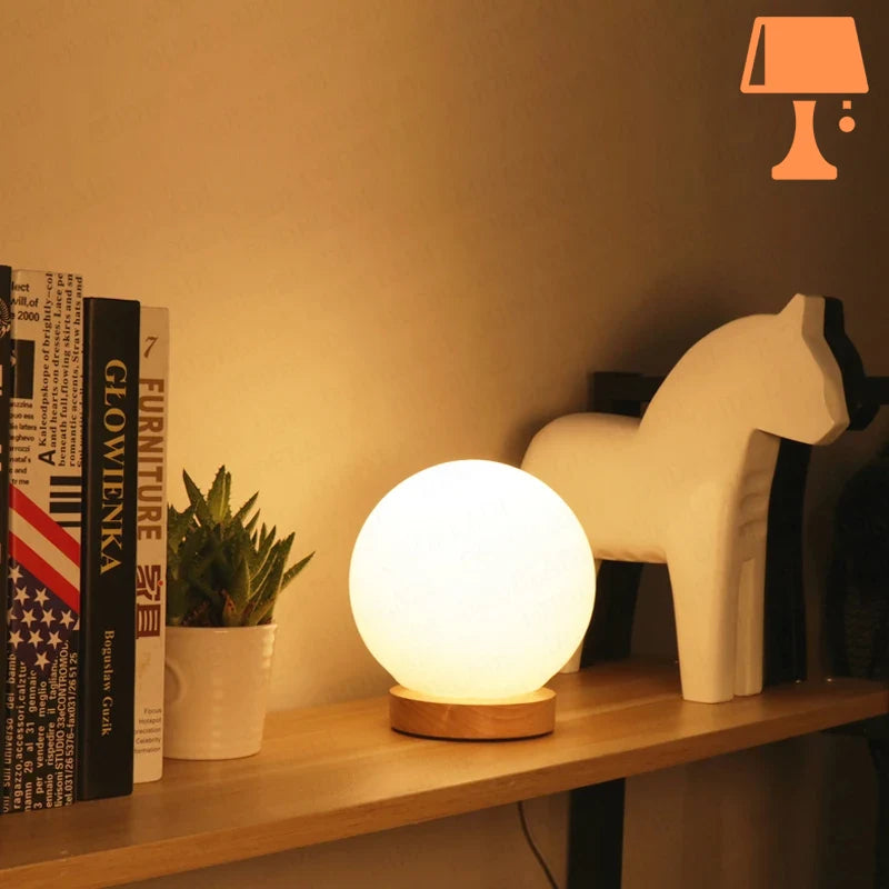 lampe de chevet boule blanche chambre