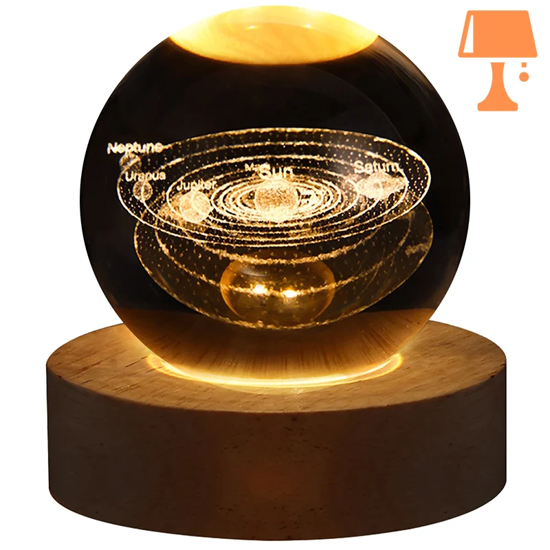 lampe de chevet boule verre solaire