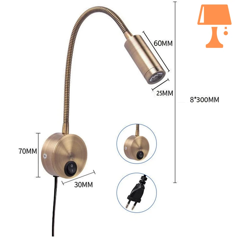 lampe de chevet bronze mesure