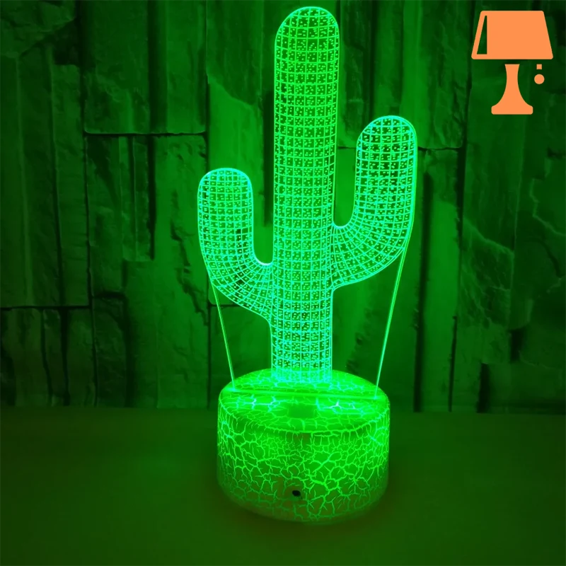 lampe de chevet cactus vert