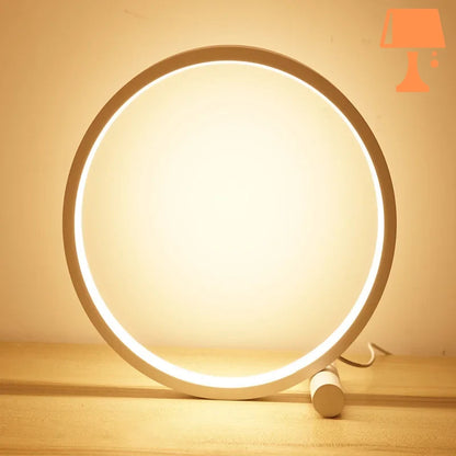 lampe de chevet cercle allumée