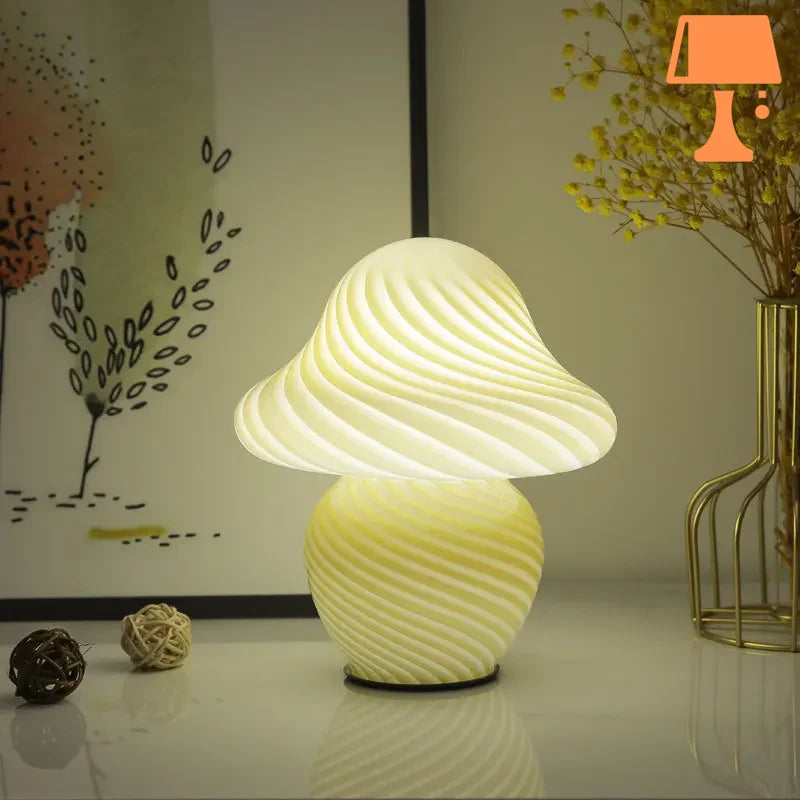 lampe de chevet champignon blanc led