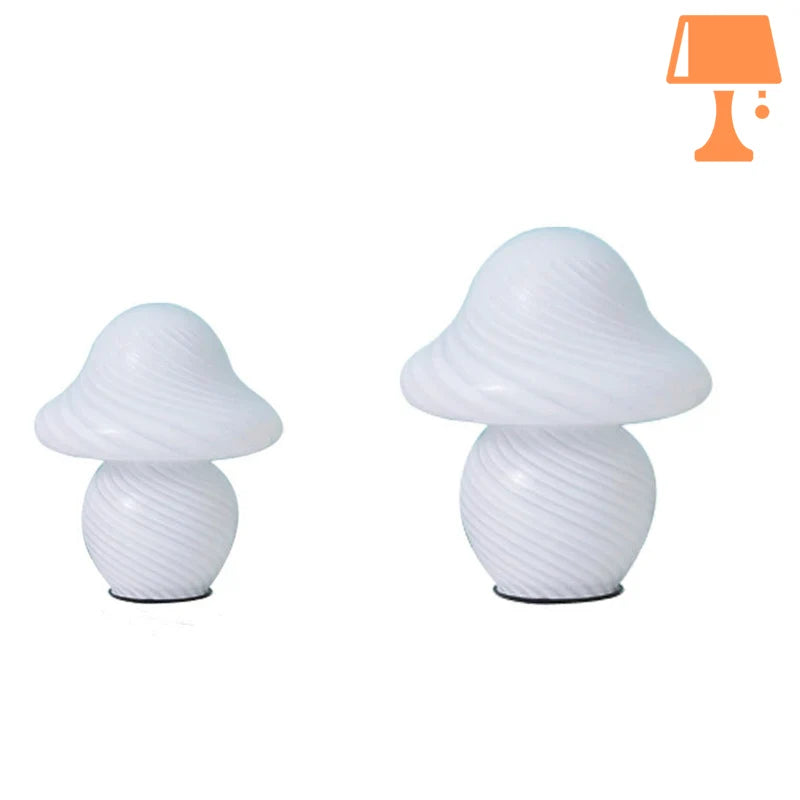 lampe de chevet champignon blanc taille