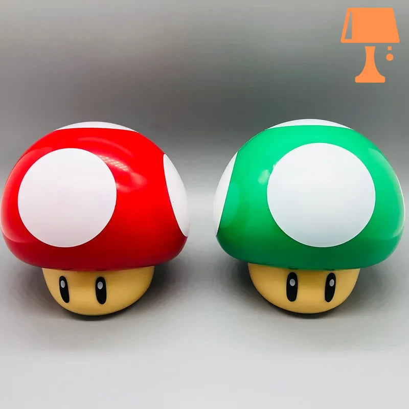 lampe de chevet champignon enfant rouge vert