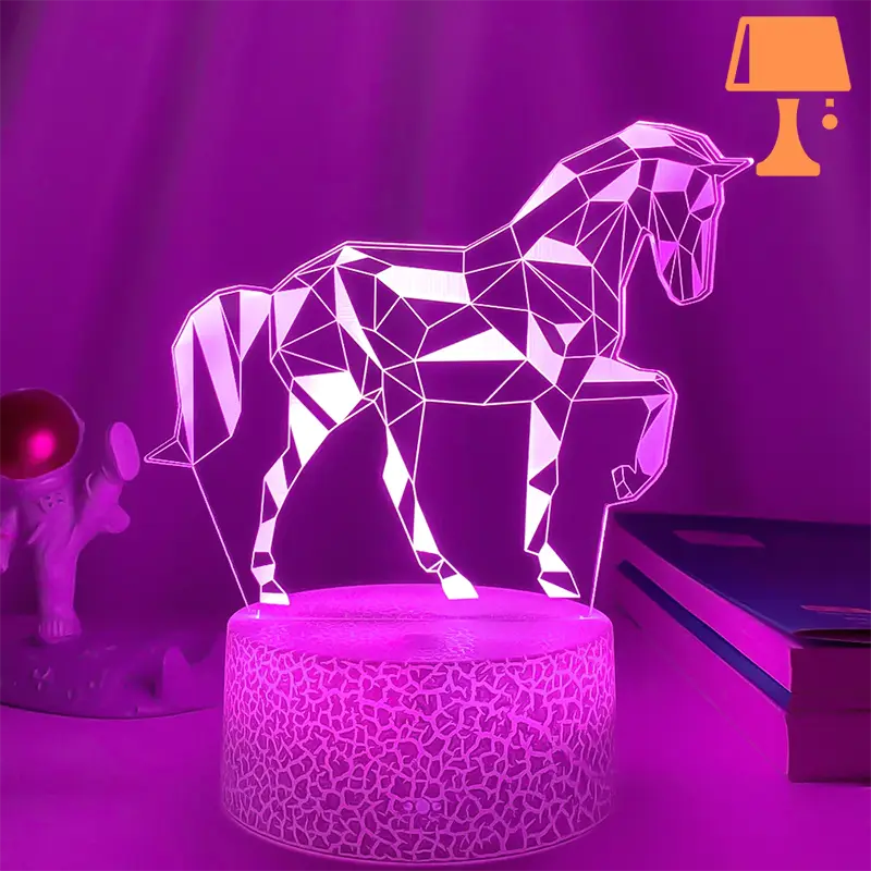 lampe de chevet cheval rose