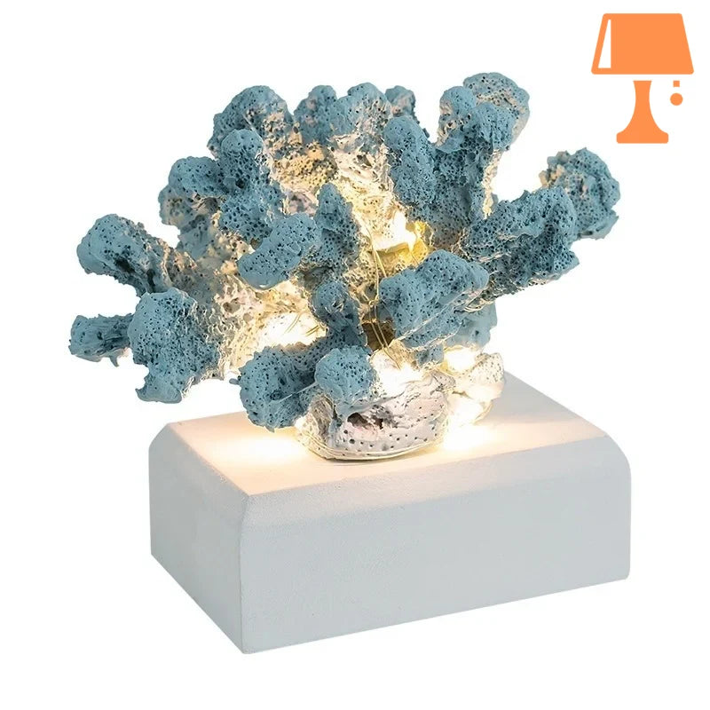 lampe de chevet corail bleu