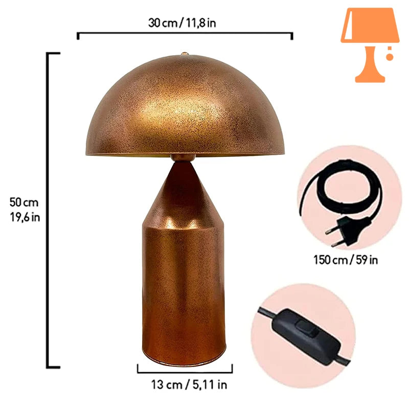 lampe de chevet cuivre mesure