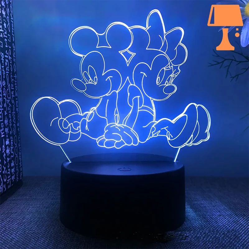 lampe de chevet disney mickey et minnie