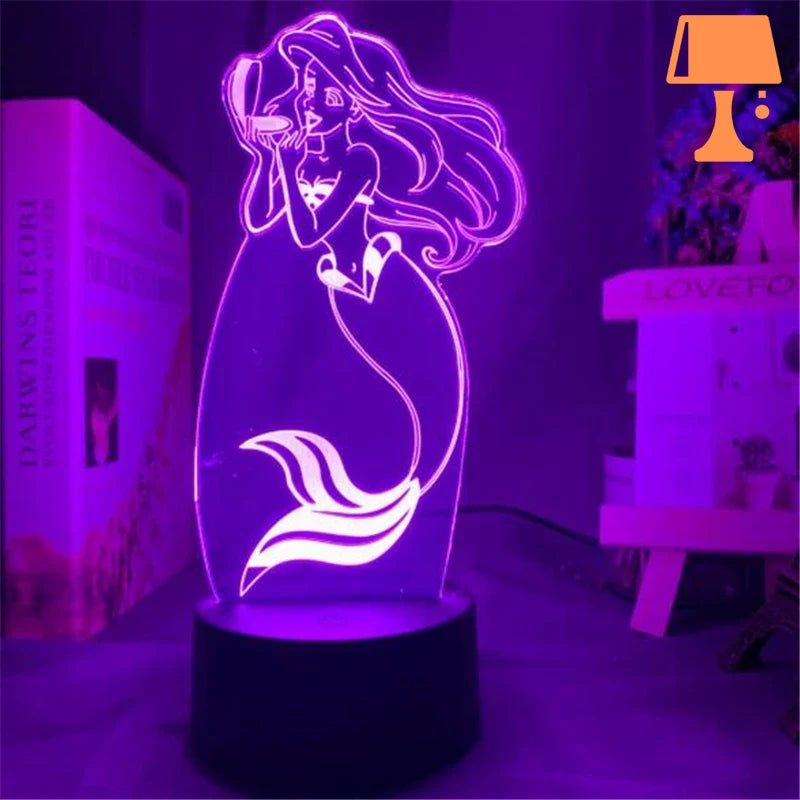 lampe de chevet disney princesse petite sirène