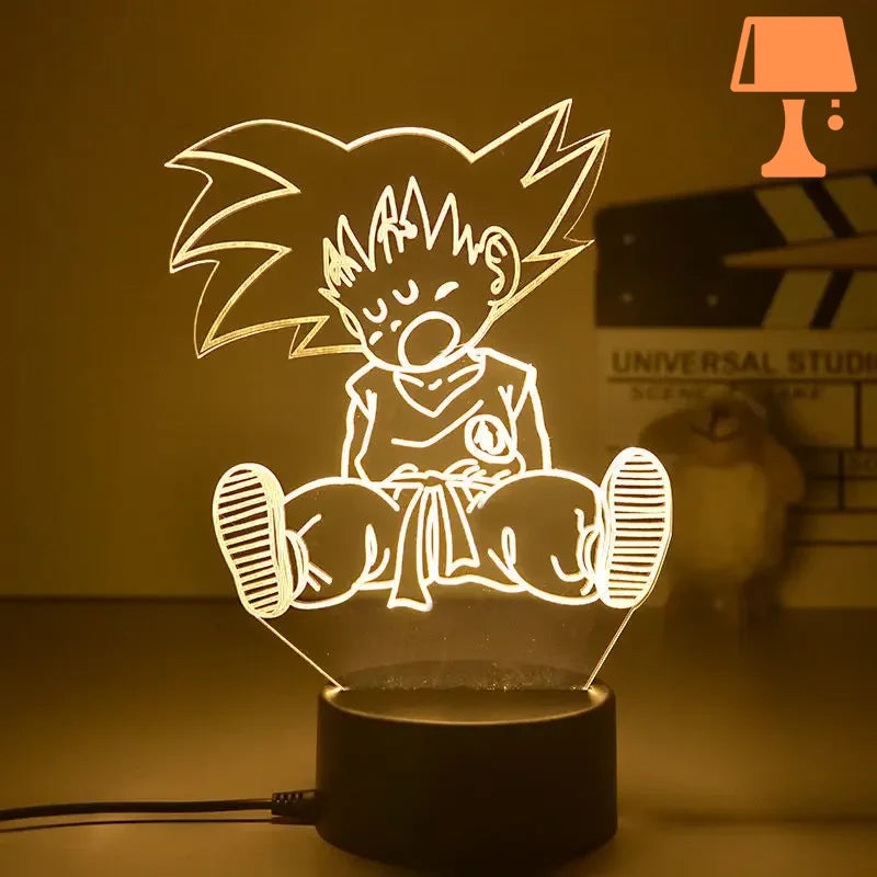 lampe de chevet dragon ball son goku assis