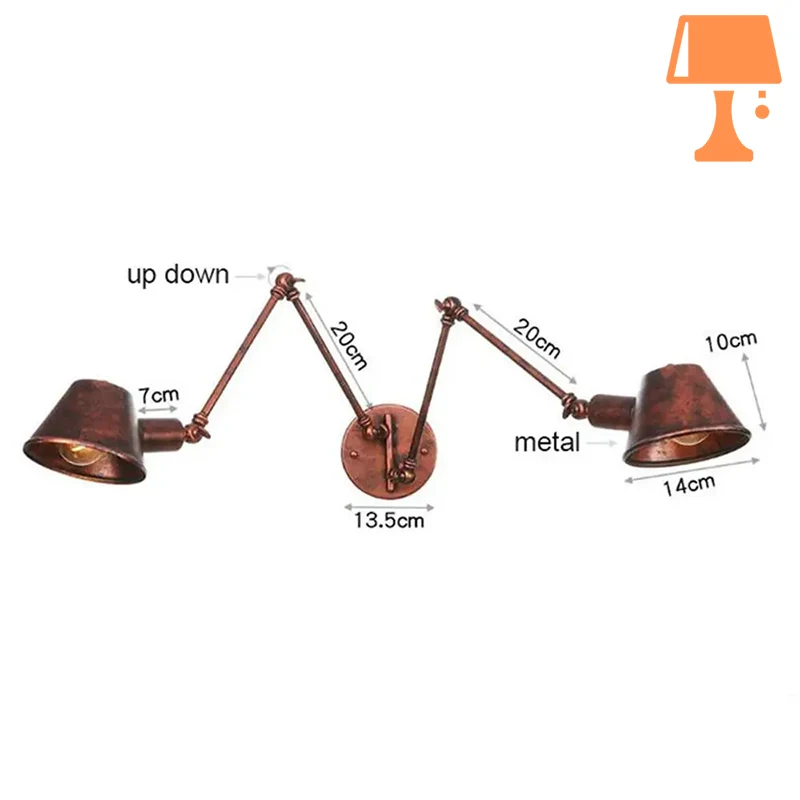 lampe de chevet en applique bronze mesure