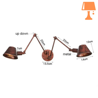 lampe de chevet en applique bronze mesure