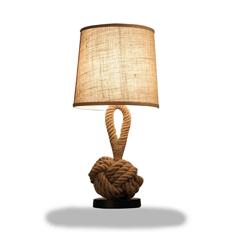 lampe de chevet en bois avec corde