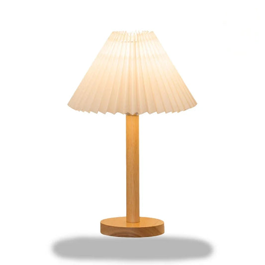 lampe de chevet en bois et tissu