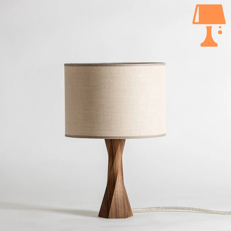 lampe de chevet en bois tourné design