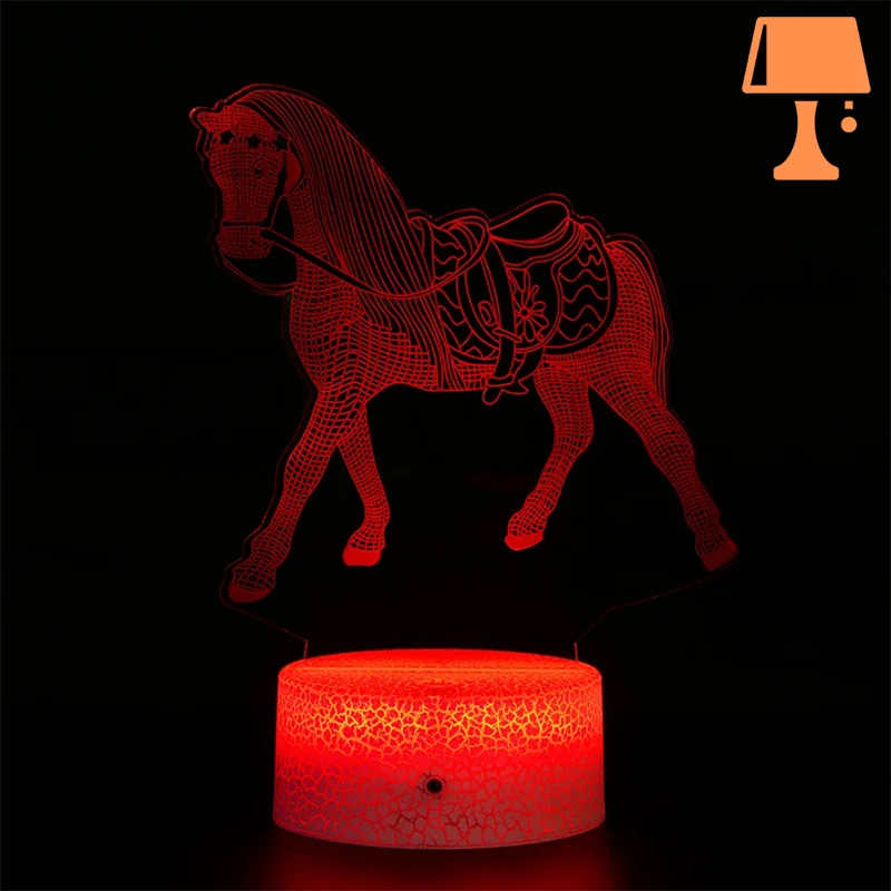 lampe de chevet en forme de cheval rouge