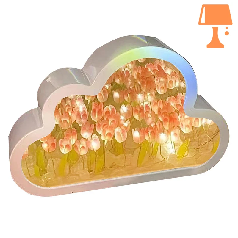 lampe de chevet en forme de fleur rose