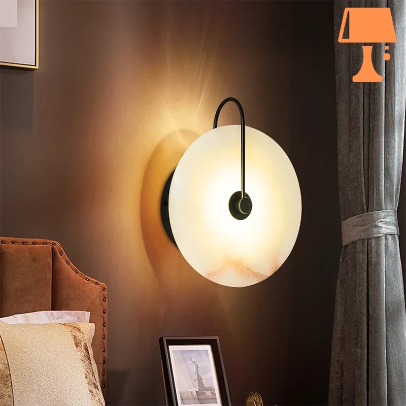 Lampe de Chevet en Marbre Blanc Chambre