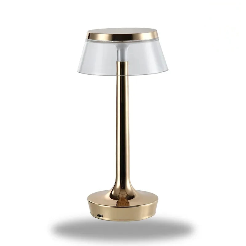 lampe de chevet en metal dore