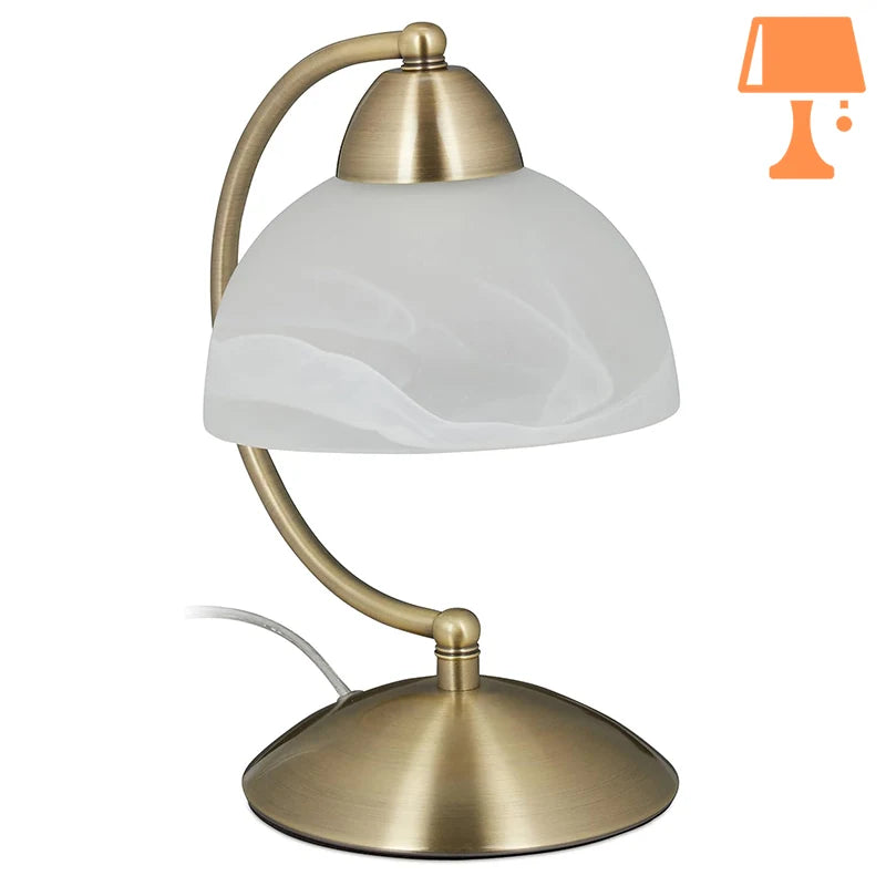 Lampe de Chevet en Opaline Dorée