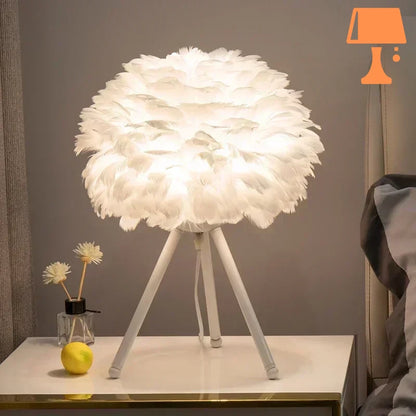 lampe de chevet en plume plume