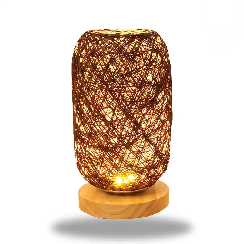 lampe de chevet en rotin