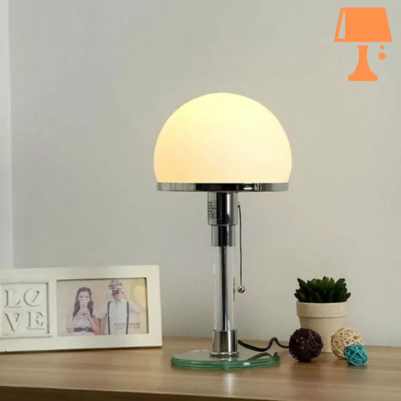 lampe de chevet en verre blanc design