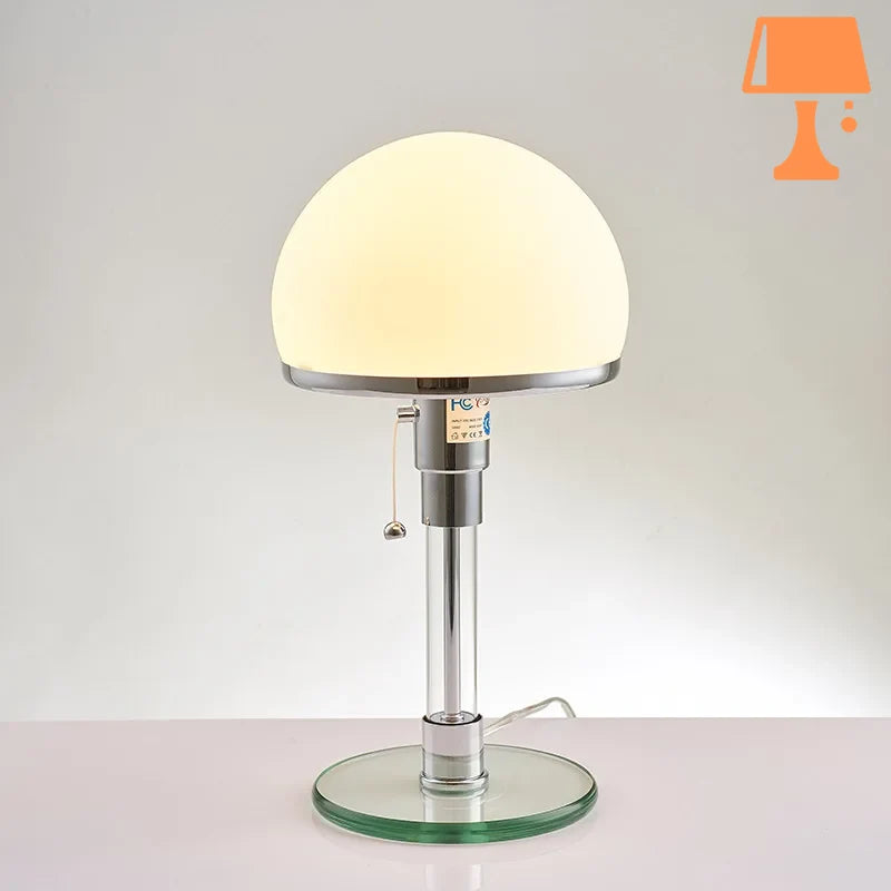 lampe de chevet en verre blanc originale