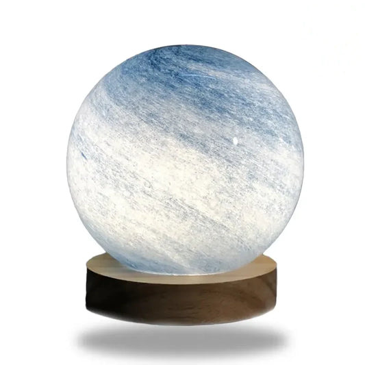 lampe de chevet en verre bleu tactile