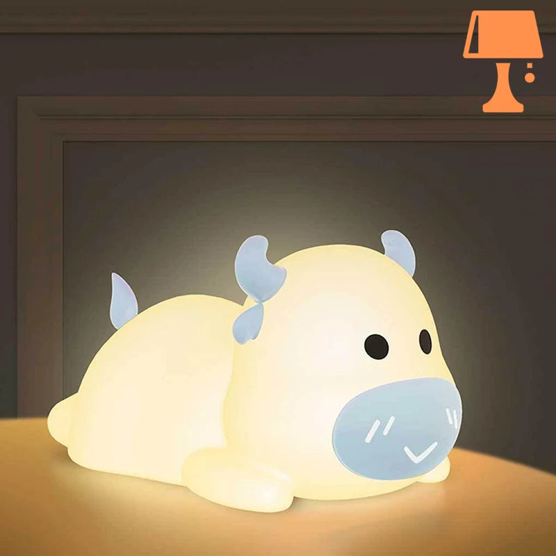 Lampe de Chevet Enfant Vache Bleue Enfant