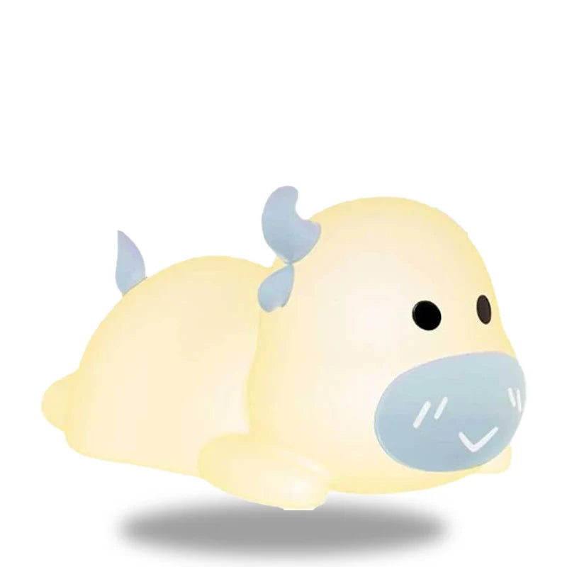 Lampe de Chevet Enfant Vache Bleue