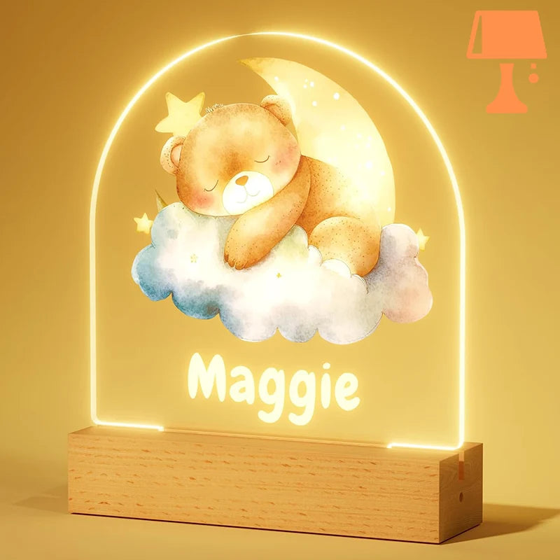 lampe de chevet fille avec prénom design