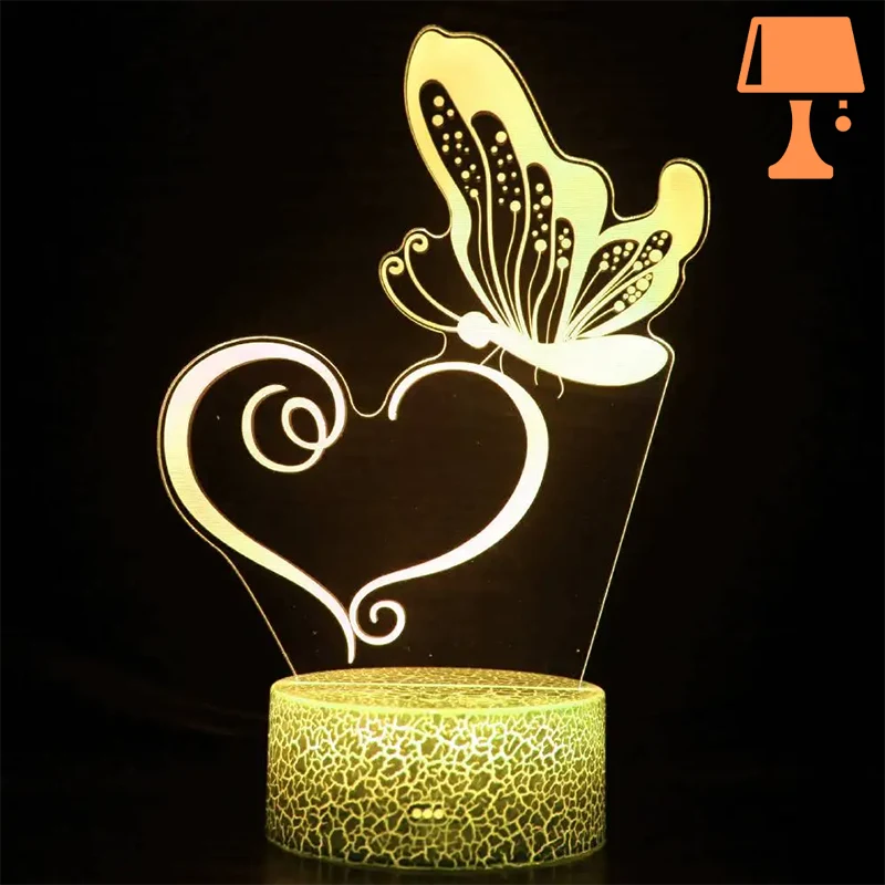 lampe de chevet fille papillon jaune