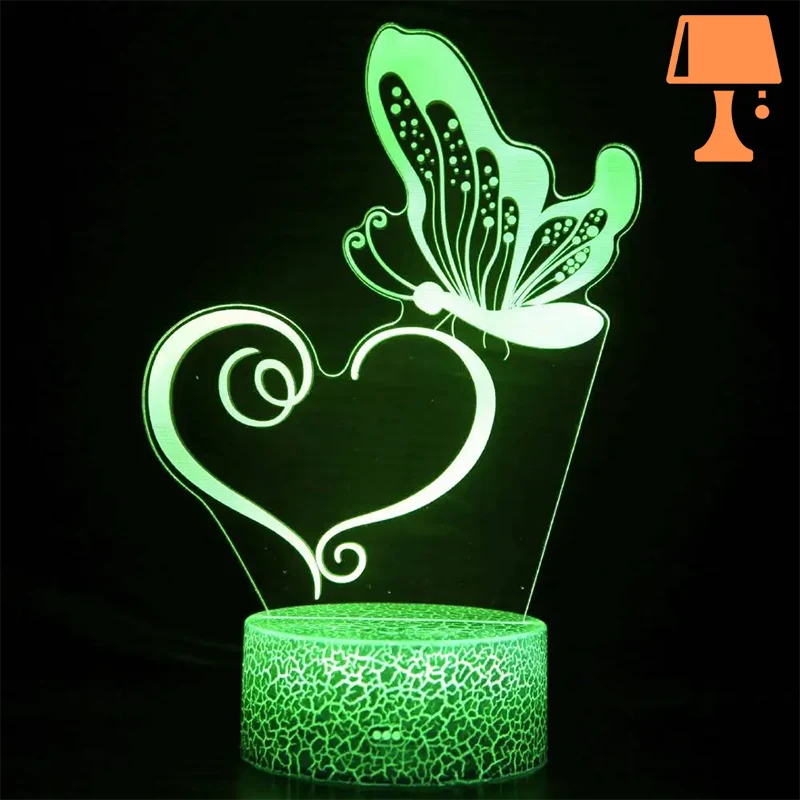 lampe de chevet fille papillon vert