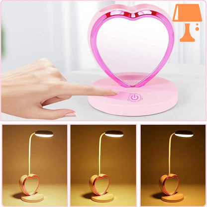 lampe de chevet fille rose coeur