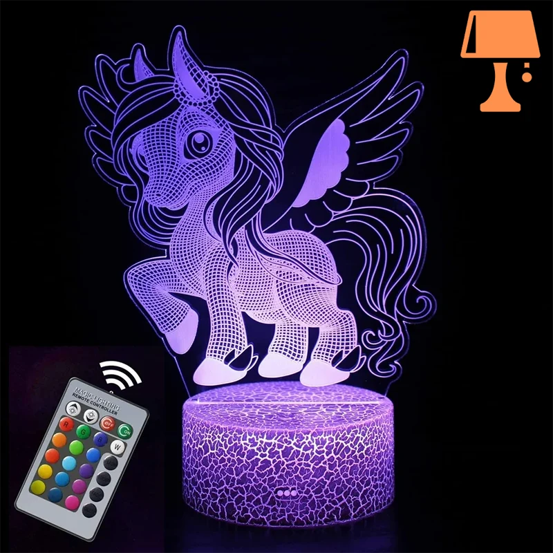 lampe de chevet fillette licorne