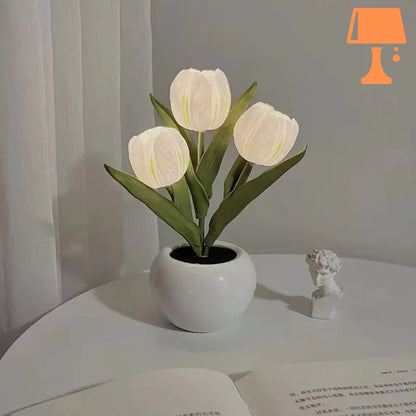 lampe de chevet fleur blanc