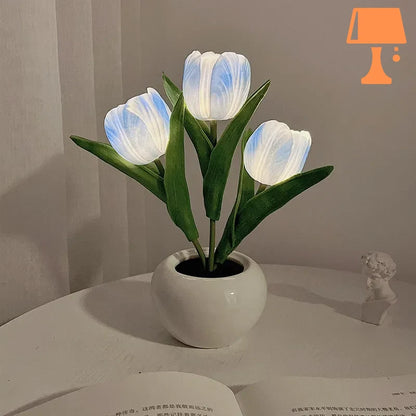 lampe de chevet fleur bleu