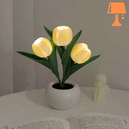 lampe de chevet fleur jaune