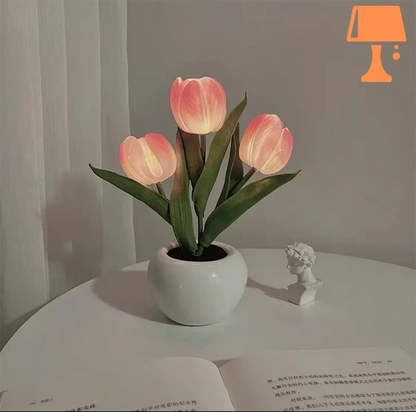 lampe de chevet fleur rose