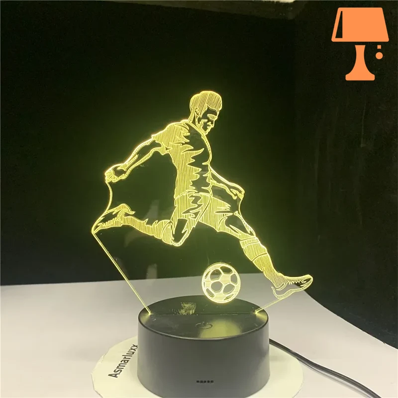 lampe de chevet football jaune