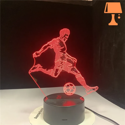 lampe de chevet football rouge