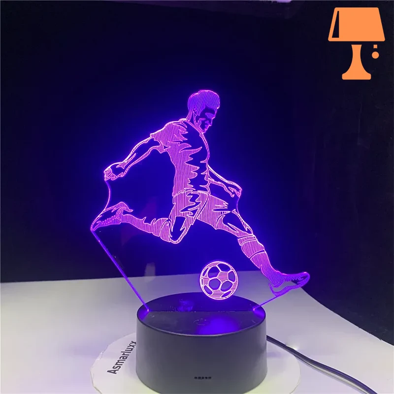 lampe de chevet football violet