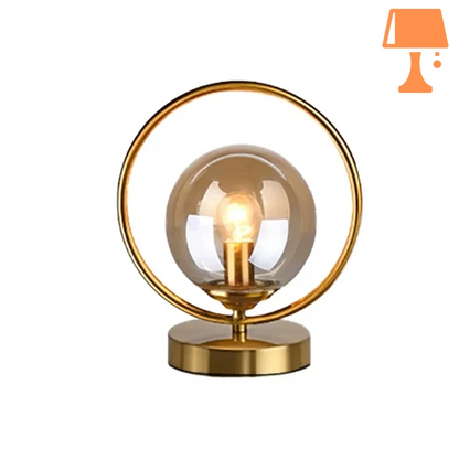 lampe de chevet forme geometrique ambre