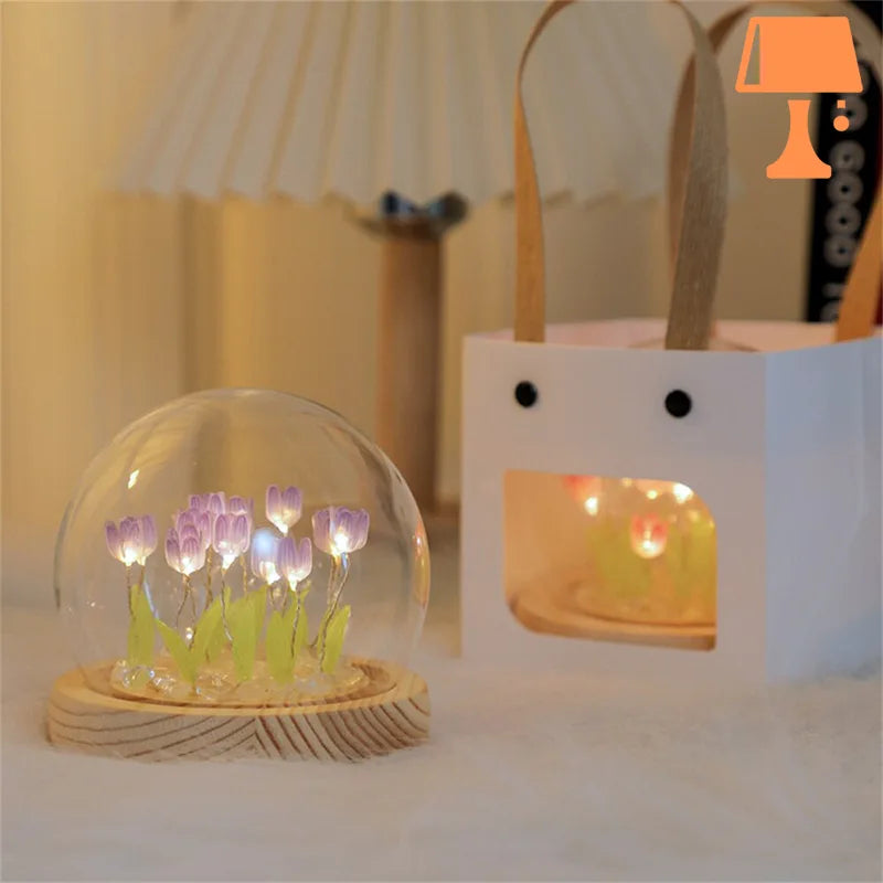 lampe-de-chevet-forme-tulipe-violette