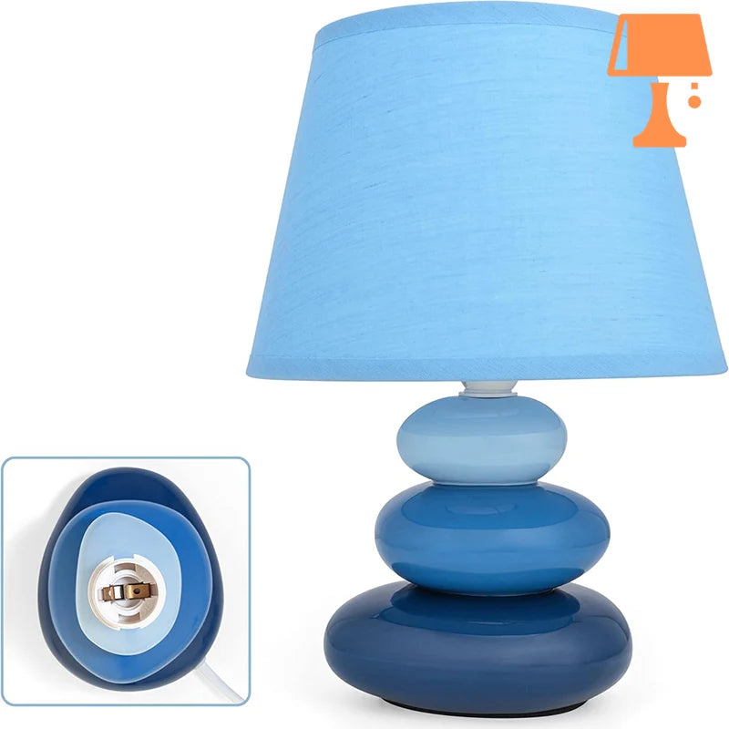 lampe de chevet galet bleu design