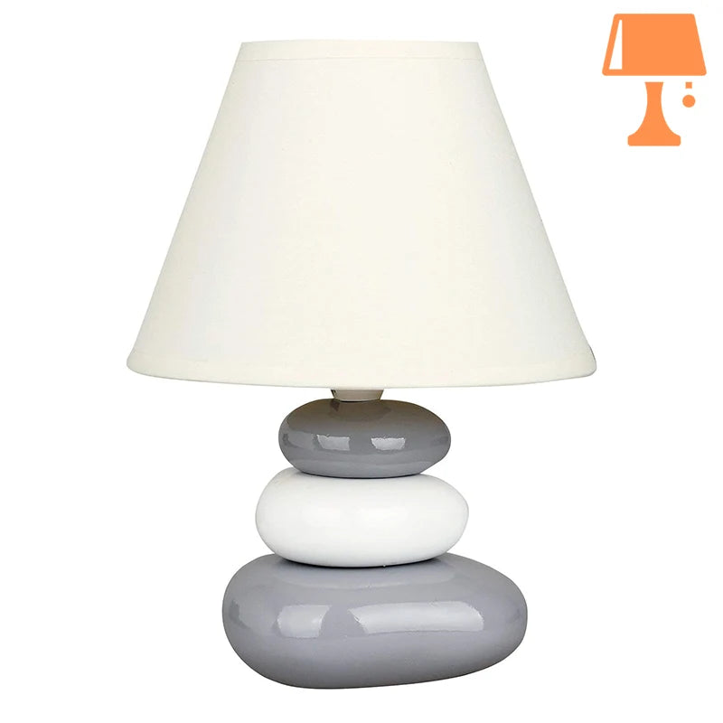 lampe de chevet galet gris et blanc design