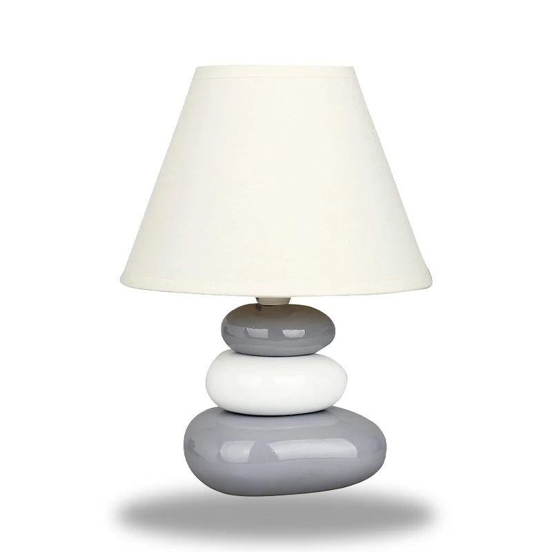 lampe de chevet galet gris et blanc